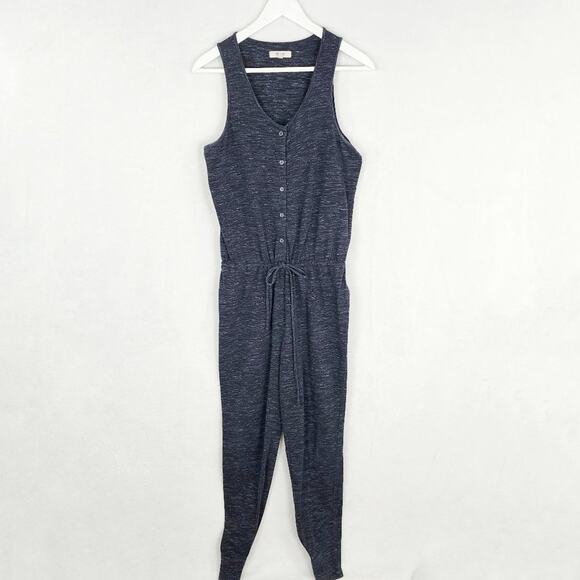 Madewell Jumpsuit Women S  Sleepover Romper Knit Heathered Charcoal Grey - Picture 3 of 8